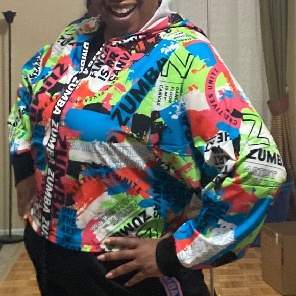 NWT Zumba Zip-Up Crop Jacket, Free to Create Collection, XXL - Picture 5 of 10